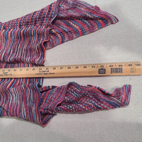 Young Threads Sleeveless Knit Waterfall Cardigan Multicolor Rainbow Boho Size M - Picture 8 of 8